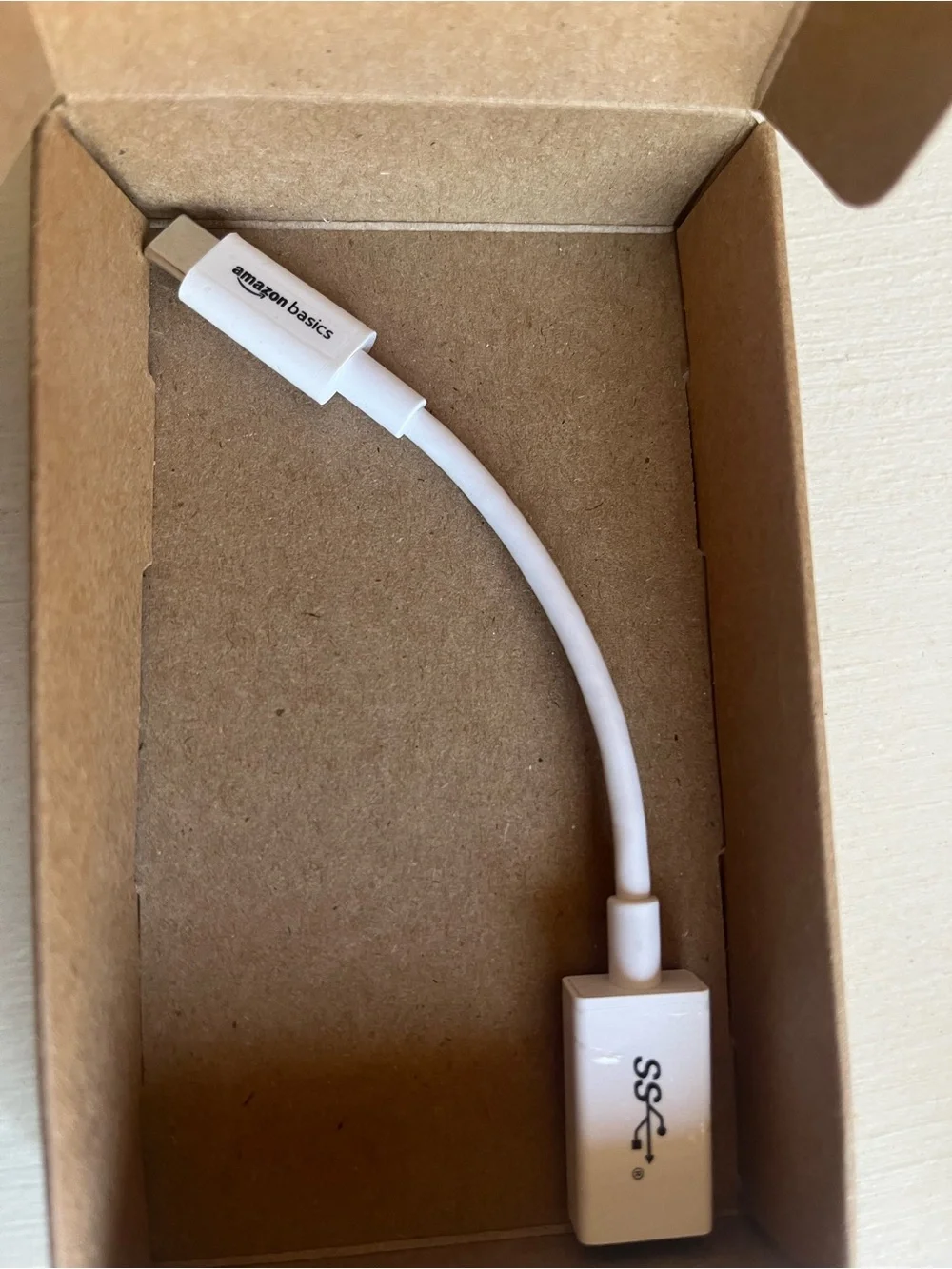 AmazonBasics USB-C to USB-A 3.1 Female Adapter Cable - White